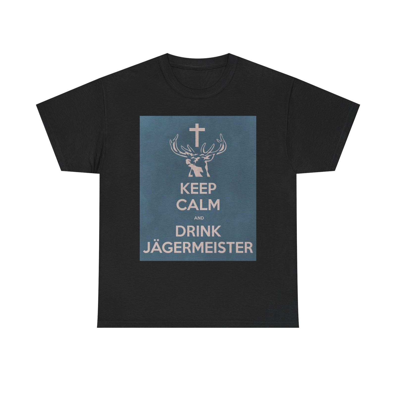 Keep Calm And Drink Jager Graphic T Shirt Funny Unisex Heavy Cotton Tee XL