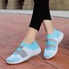 Light Women's Running Sports Shoes Breathable Mesh Knitted Walking Shoes Soft Flats Slip-on Casual Sneakers