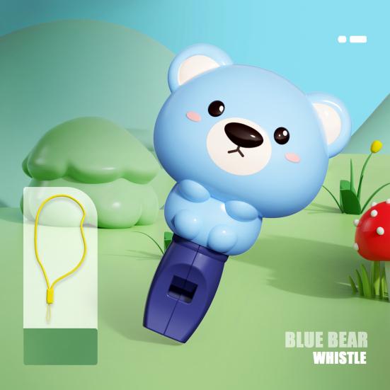 Kids Cartoon Animal Whistle Toy with Lanyard Toddlers Boys Girls Educational Rabbit Pig Bear Whistle Sound Maker Musical Instrument Toy