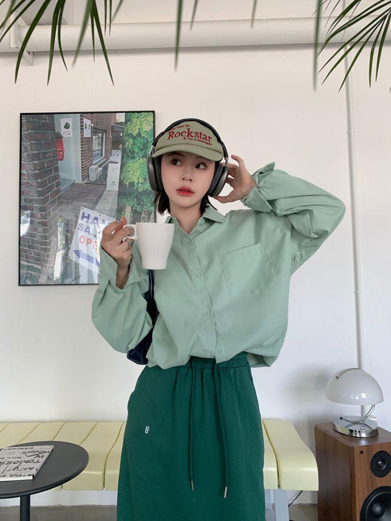 

Женская повседневная рубашка с длинным рукавом и защитой от солнца - Однотонная, легкая, универсальная для весны и осени XXL зелёный