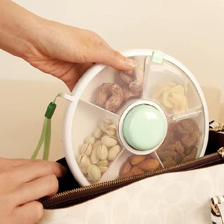 Snack Container with Multiple Compartments Compact Travel Snack Box for Kids Snacks Organizers Plate with Cover