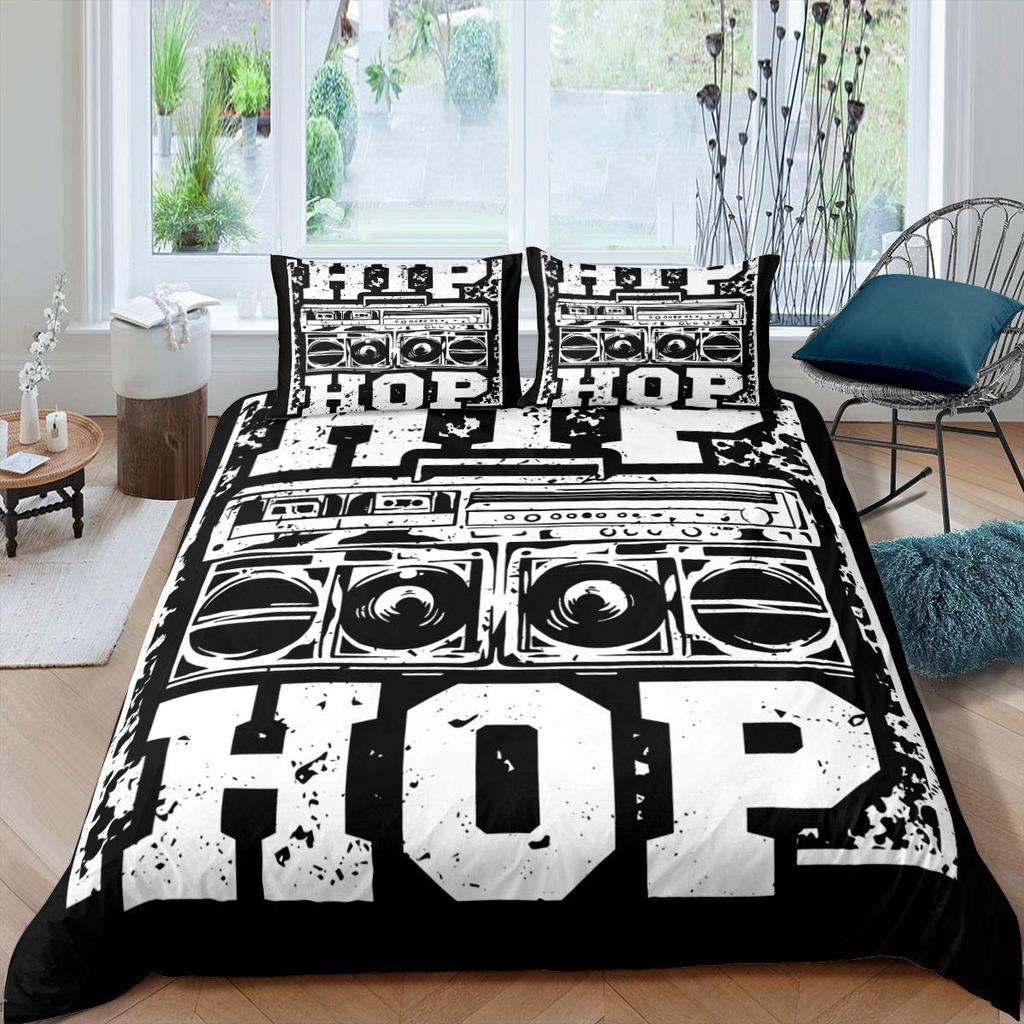 Guitar Bedding Set Punk Rock Music Duvet Cover Set For Kids Teens Boys Young Man Rotating Musical Instrument Comforter Cover