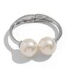 Punk Glossy Metal Big Pearl Cuff Bangles For Women Statement Irregular Wide Bangles Bracelets Men Party Fashion Jewelry