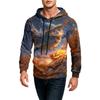 Men's Loose Fit Hoodie with Pocket Drawstring Printed Design for Casual Everyday Wear