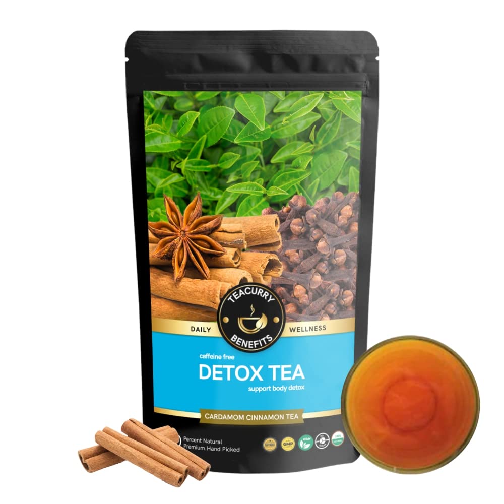 TEACURRY Detox Tea Herbal - 15 Tea Bags | Helps with Liver Detox, Intestinal Health | Detox Green Tea Bags | 100% Natural | Detox Green Tea Leaves