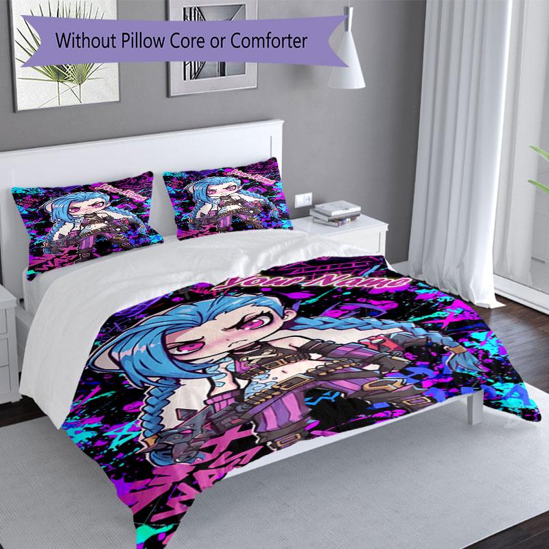 3PC Custom Name Fantasy Warrior Artwork Bedding Set Printed Bedding Set Duvet Cover Closure Includes 1 Duvet Cover & 2 Pillowcases for All Seasons Bed