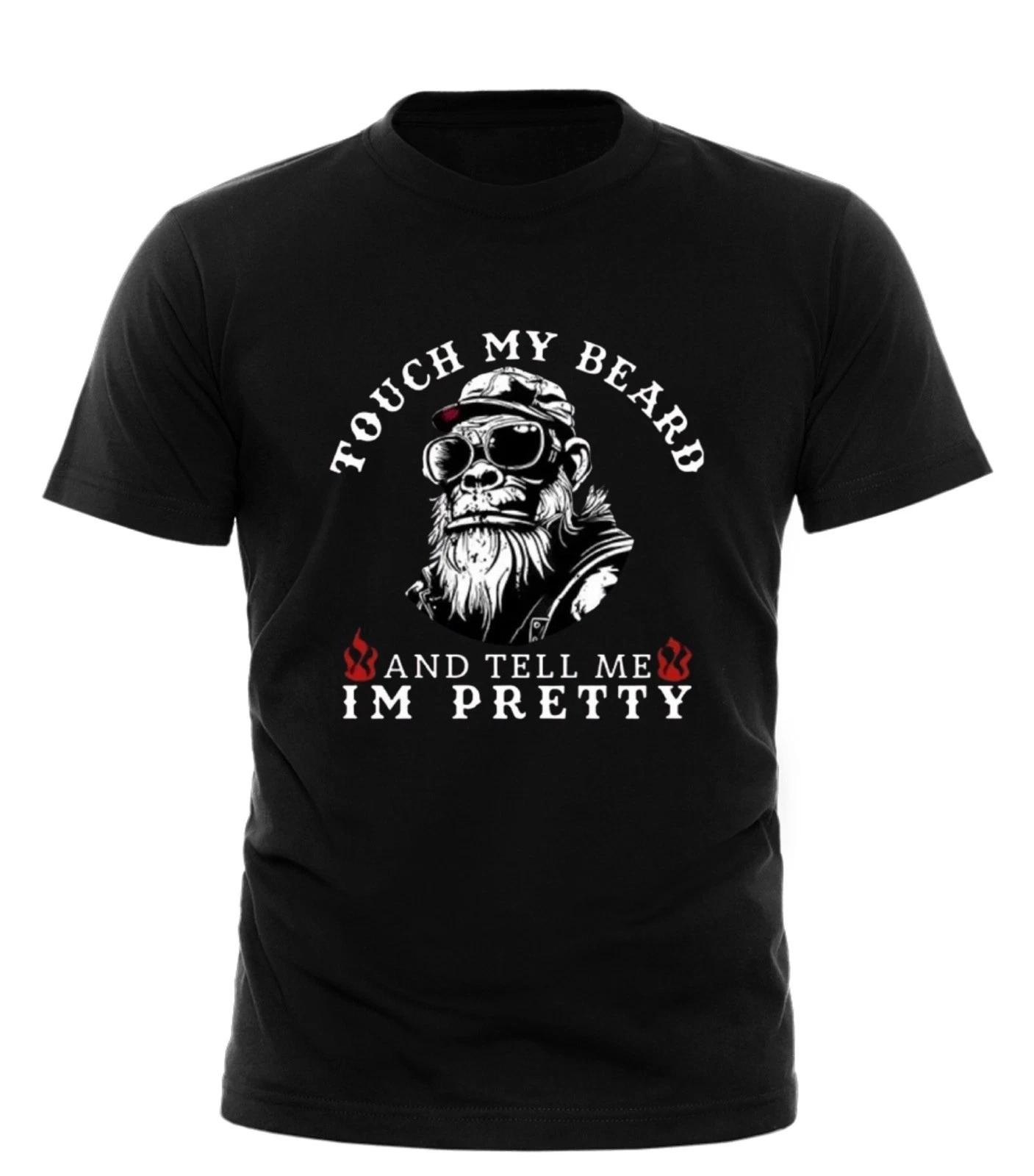 Потрогай мою бороду и скажи, что я красивая Обезьяна Юмор Женская Мужская Футболка Все размеры XL
