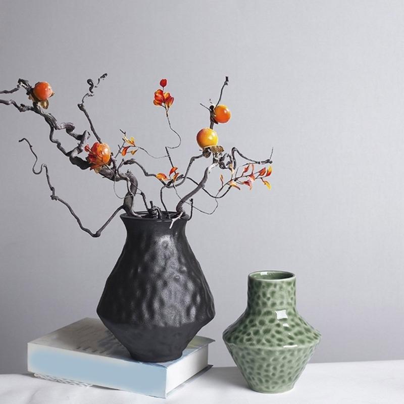 Keramik Blumengesteckvasen Natürliche Unvollkommenheiten Handgefertigte Dekoration für Wohnzimmer Schlafzimmer