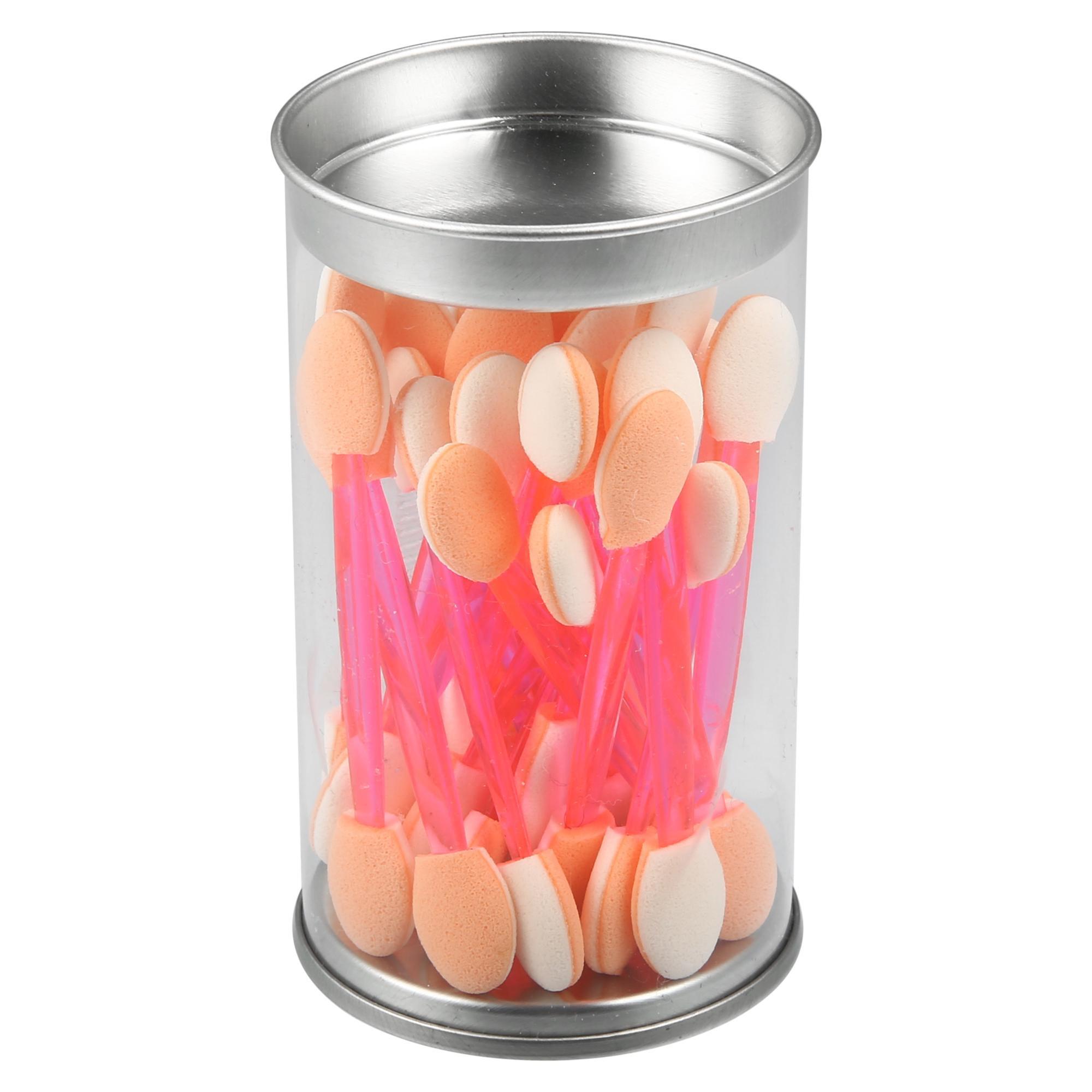 

25 шт., аппликаторы для теней с контейнером для хранения, одноразовая губка для теней, кисть, двусторонние аппликаторы для макияжа глаз LM