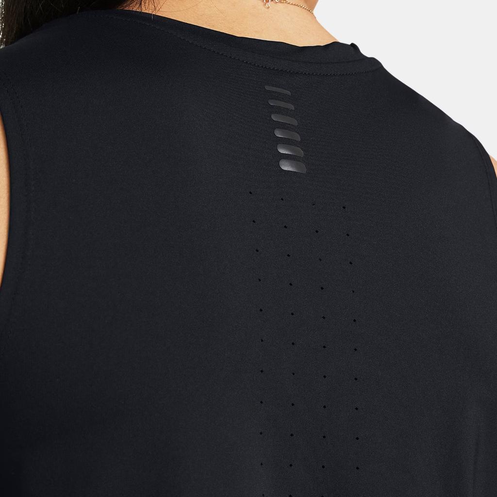 Under Armour Solid Logo Reverse Design Round Neck Vest Women Tops Black 1383363-001