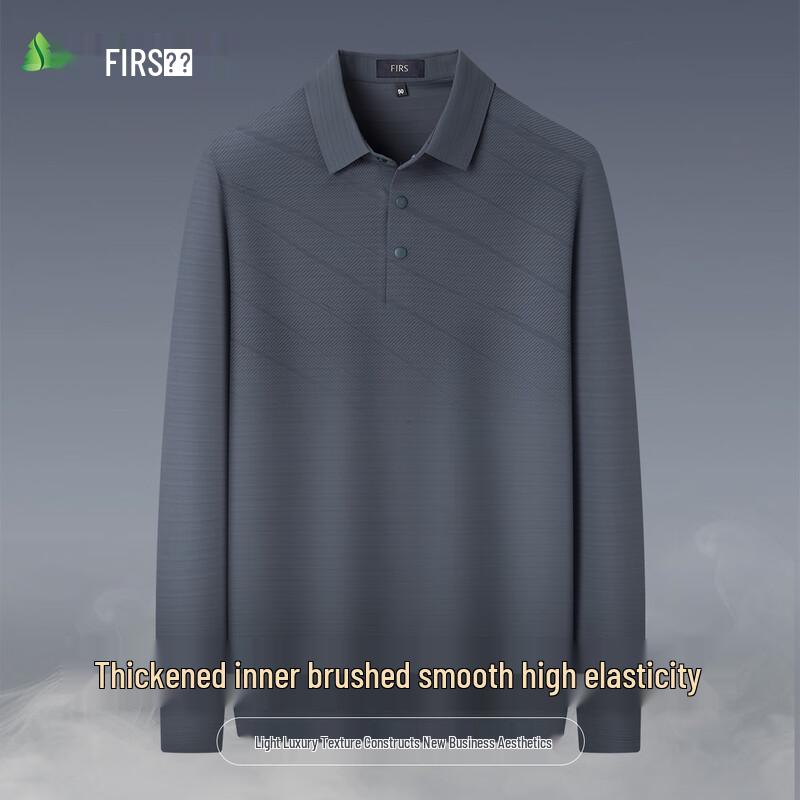 FIRS Men s Thickened Brushed Long Sleeve Polo Shirt XL