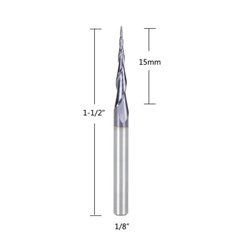 Metalworking End Mill Ball Nose Tungsten Carbide R0.25-D1/8-TiAlN Cast steel