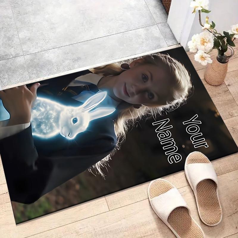 Hogwarts Design Area Rug Personalized Name- Non-Slip, Soft & Cozy Floor Mat for Living Room, Office - Indoor/Outdoor Carpet