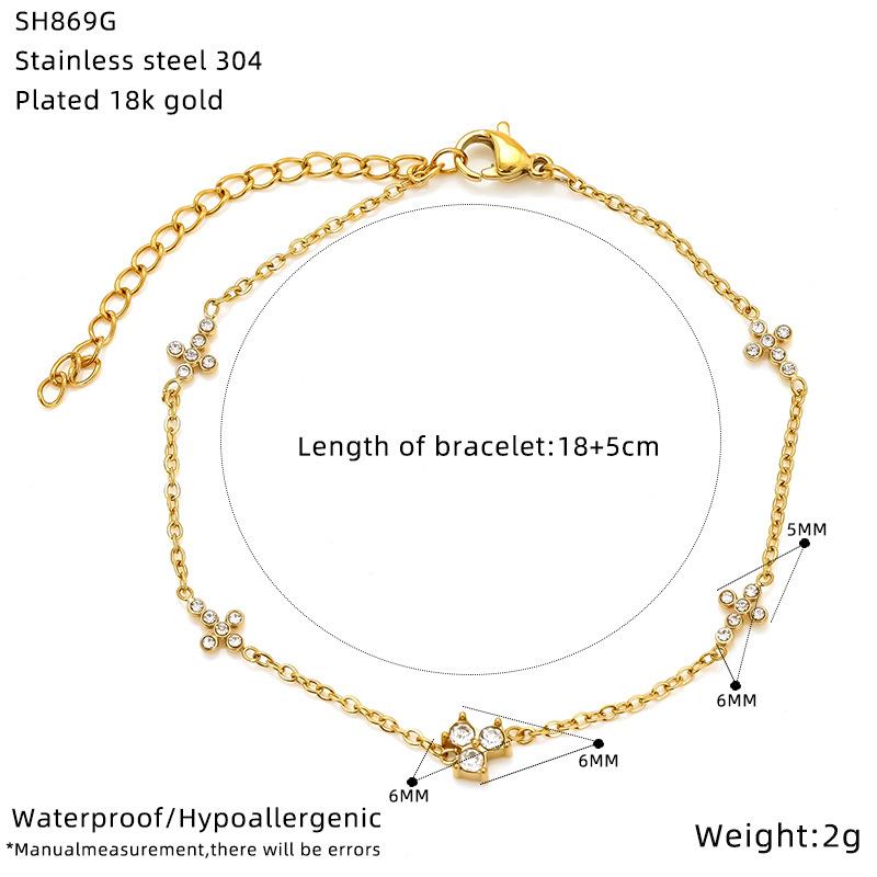 Trade Light Luxury High-End Stainless Steel Bracelet Women'S Zircon Personalized Love Butterfly Gold-Plated Jewelry