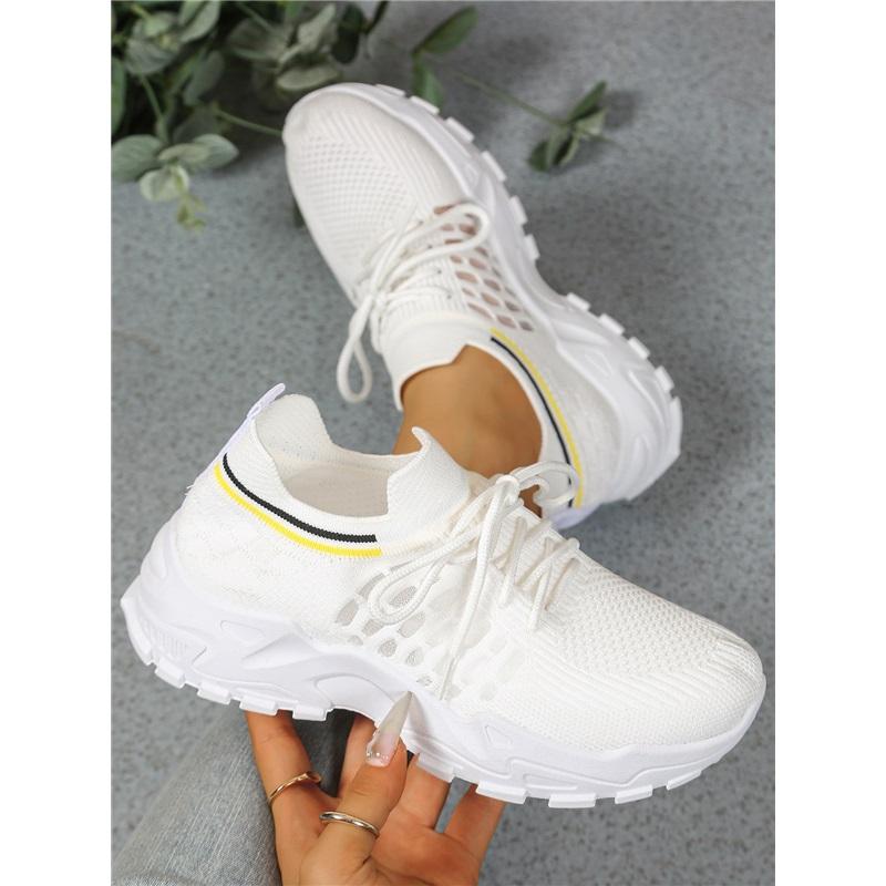

2026 New Mesh Sports Shoes Breathable Shoes Women s Comfortable Thick Sole Shoes Low-top Casual Women s Shoes 43 білий