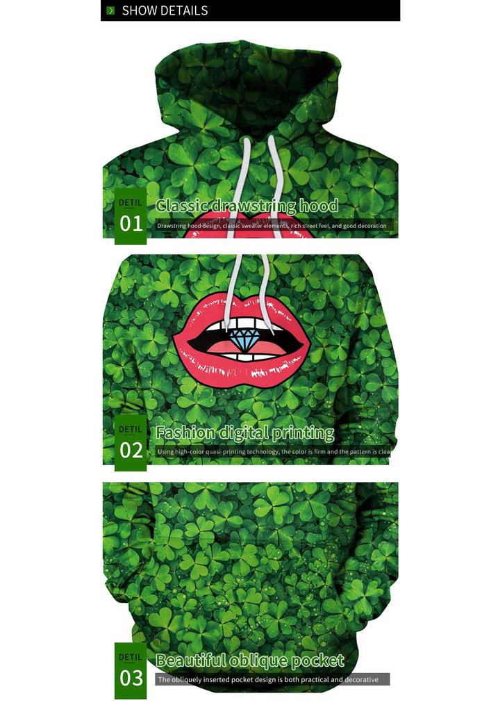Women's St. Patrick's Day Festival Green Hoodie with Hat Style