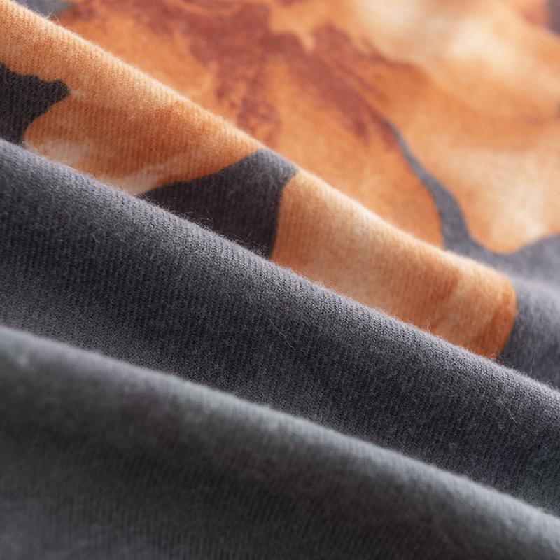 New Women's Autumn and Winter Hibiscus Printed Short Flow Imitation Cashmere Shawl Women's Warm Scarf