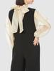 Back Ribbon Sheer Blouse Combination FWFO225506 BLK 1 [Frey ID] Women's