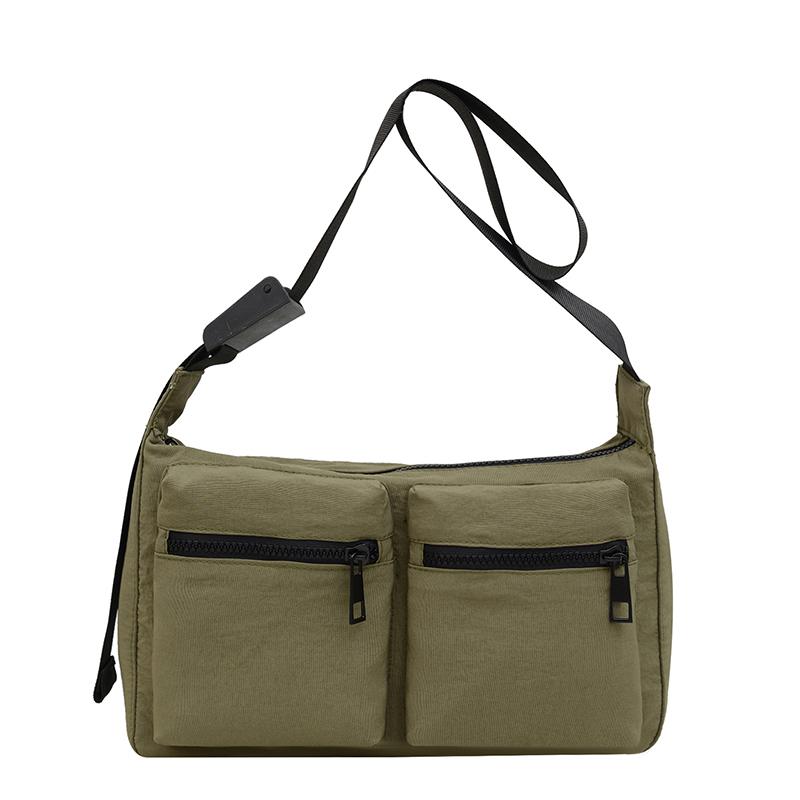 

Сумка хобо женская большая вместительная нейлоновая легкая сумка через плечо студенческая сумка через плечо зелёный