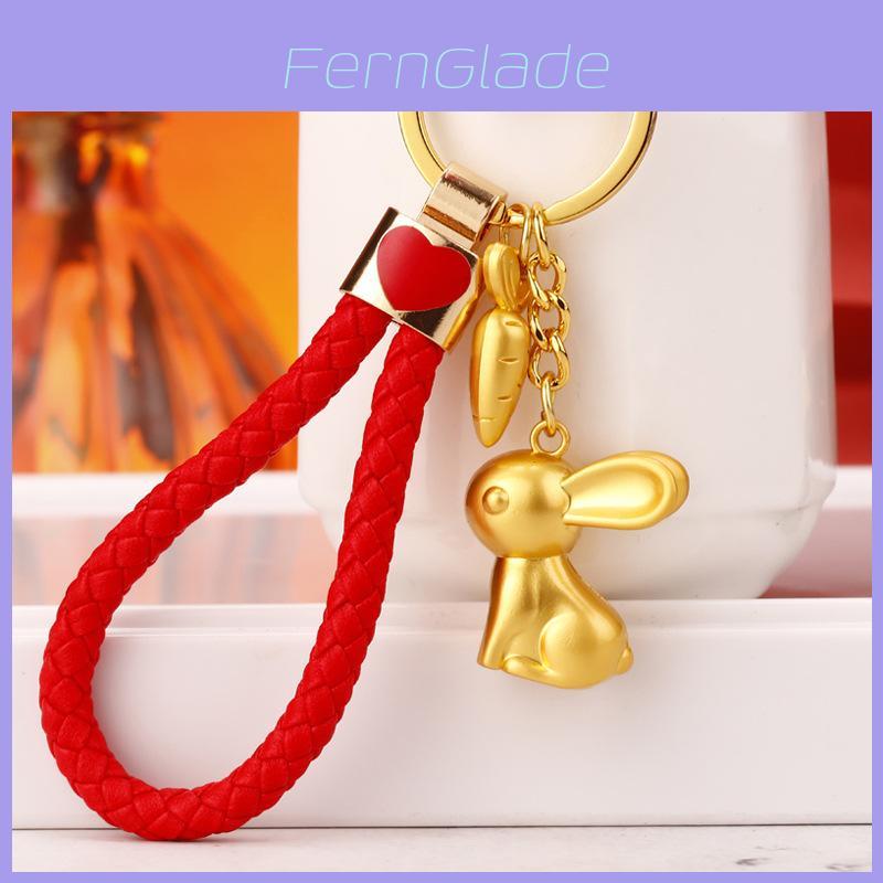 Exquisite High-end Alloy Rabbit Car Keychain For Women Cute Creative Bag Accessory