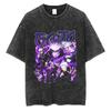 Hot Anime Jujutsu Kaisen Satoru Gojo Graphic Print Tshirt Men Women Washed Cotton Tshirts Harajuku Male Oversized T Shirt