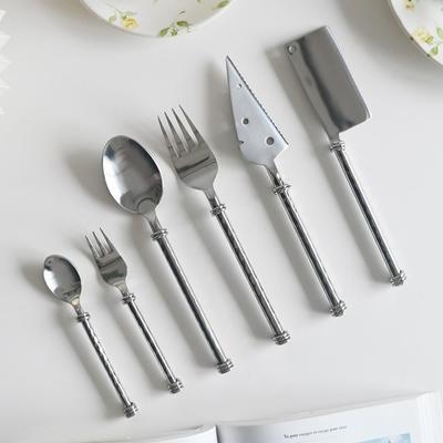 Stainless Steel Tri-Ring Twist Cutlery Dessert Spoon Dinner Fork Knife