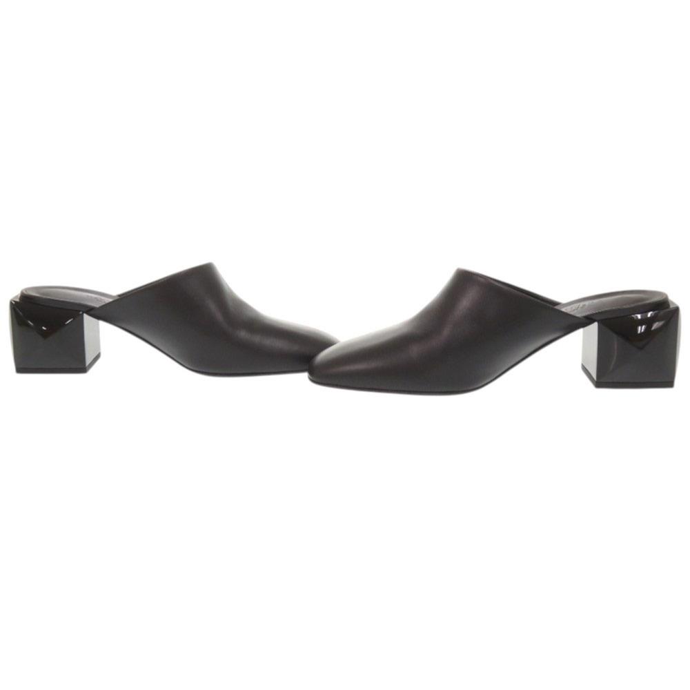Gebrauchte AUTHENTISCHE HERMES Mules Christie Sandalen Schwarzes Leder