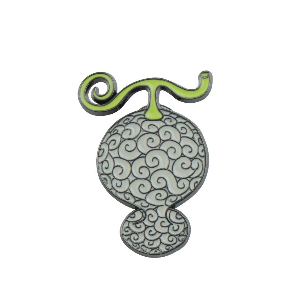 One Piece Devil Fruit Brooch - Ace Flame & Rubber Fruit Badge Jewelry