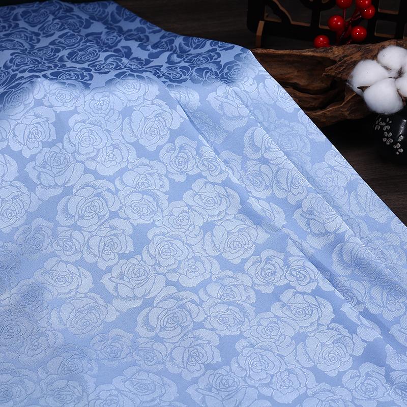 Wide 150cm Rose Jacquard Fabric for Needlework Cheongsam Dress Pajamas Costume Diy Sewing Soft Micro Elastic Cloth