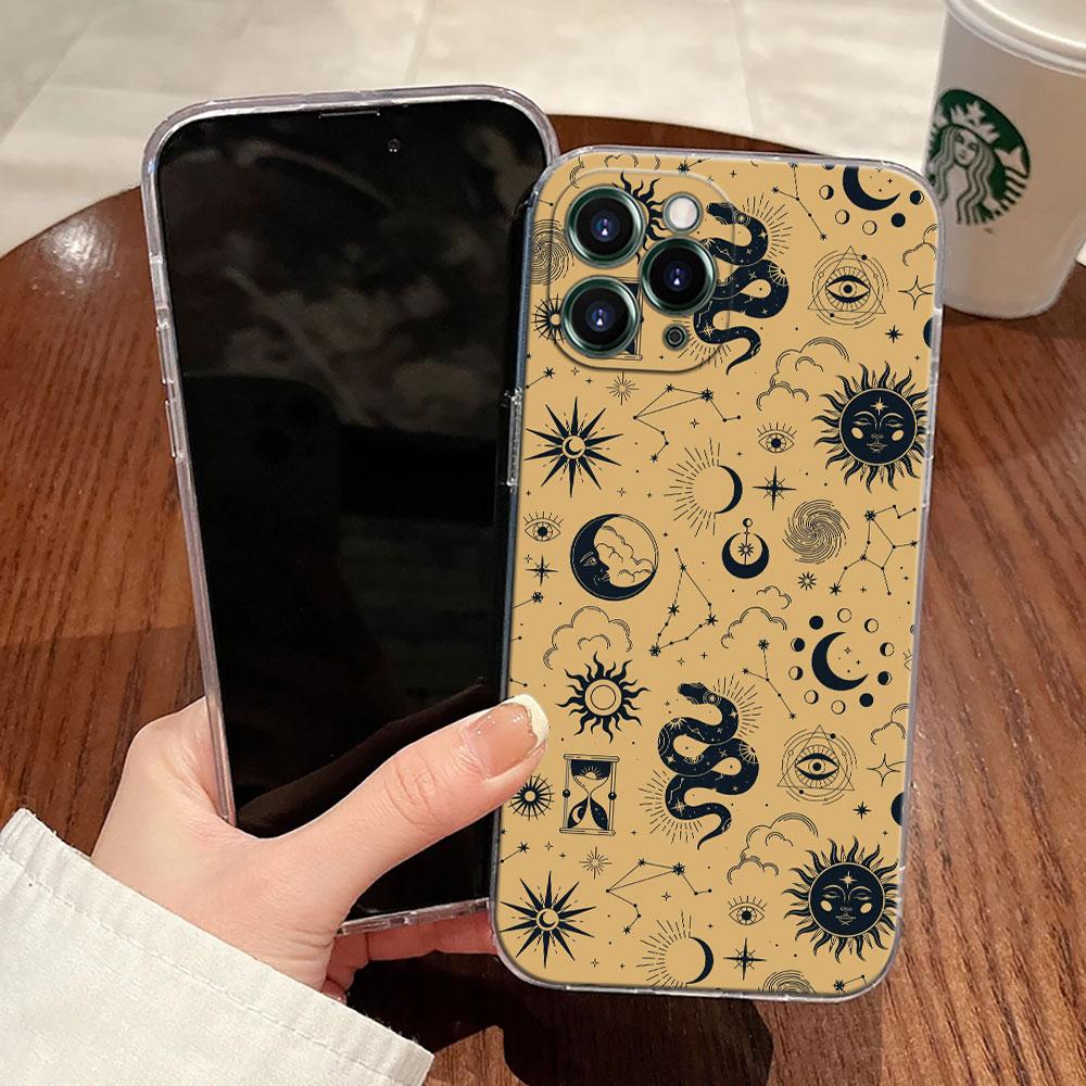 Sun Moon Tarot Card Astrology Magic Case For Apple iPhone 17 16 15 14 13 12 11 Pro Max 16 Plus 16E 17Air 17Pro Phone Cover Funda