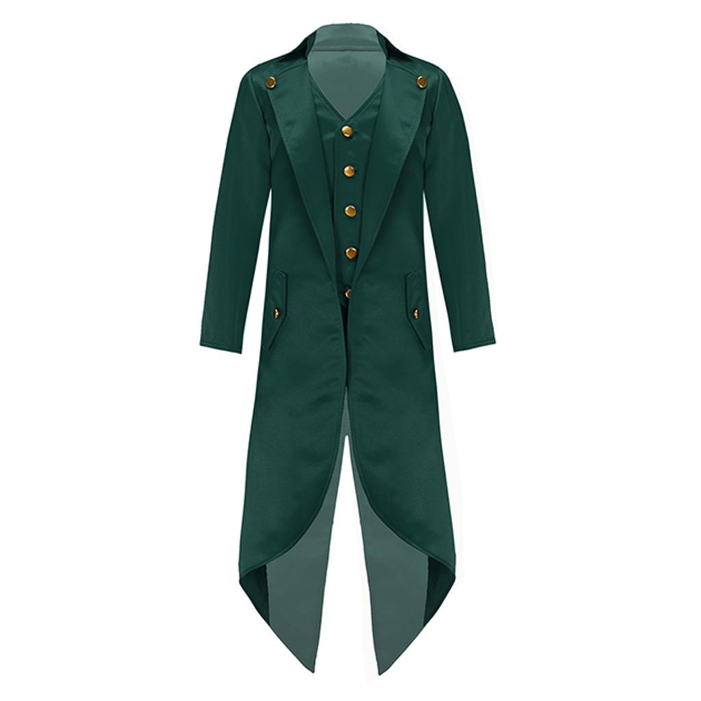 Costume Steampunk médiéval pour enfants garçons et filles, manteau d'Halloween, veste victorienne, faux manteau deux pièces