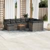 Vidaxl 11-Cz. Gartenmöbel-Set mit Kissen, Grauer PE-Rattan