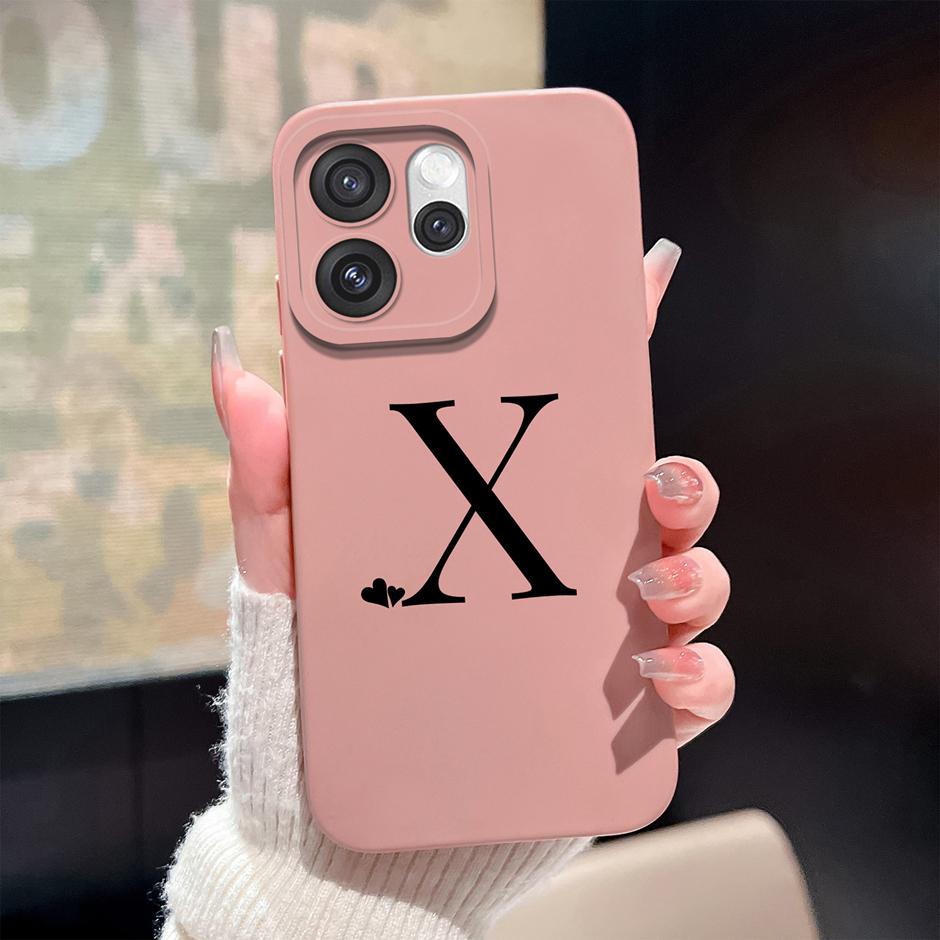 For Oppo Reno15 F Pro Case Simplicity Heart 26 Letters Shockproof Soft Liquid Silicone Cover For OppoReno15 15Pro Reno15F Fundas
