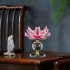 Teelichthalter aus klarem Glas mit Lotusblüte, Kerzenständer mit Glassockel, Kerzenleuchter für Zuhause, Party-Dekoration, Esszimmer-Ornament