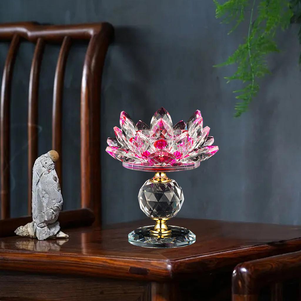 Teelichthalter aus klarem Glas mit Lotusblüte, Kerzenständer mit Glassockel, Kerzenleuchter für Zuhause, Party-Dekoration, Esszimmer-Ornament