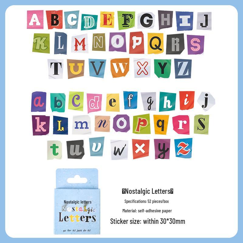 Children's Cartoon Self-Adhesive Letter Stickers: DIY Journal & Phone Case Decoration