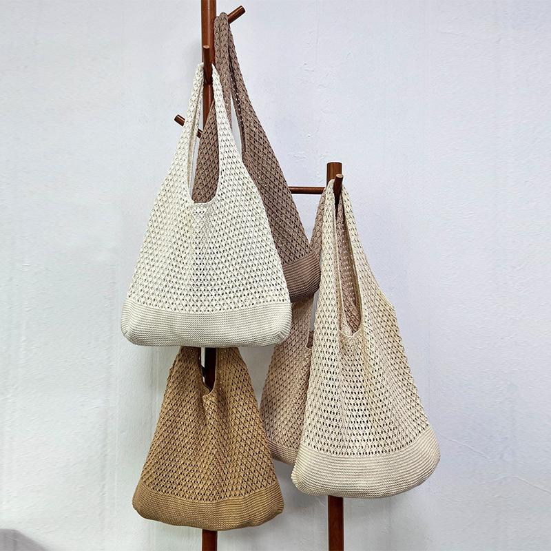 Fashionable And Casual  Bag Tote Bag Knitted Hollow Woven Shoulder Bag