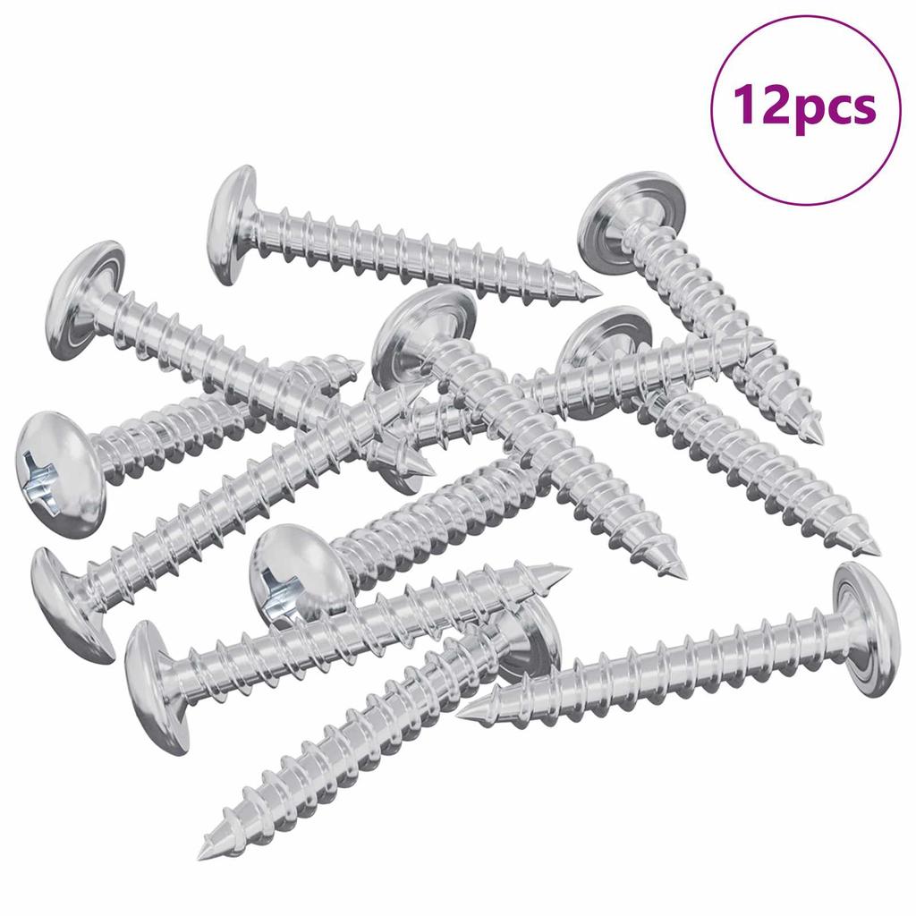 Wood Screws 12 pcs Silver M4 x 25 mm Steel