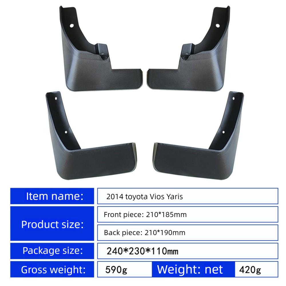 Per Toyota Vios Yaris Berlina 2014-2019 Paraspruzzi Parafanghi Styling 3 Paraspruzzi Accessori Auto