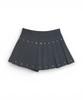 Bonseullipi Essential Crystal Stud Pleated Skort (Gray)