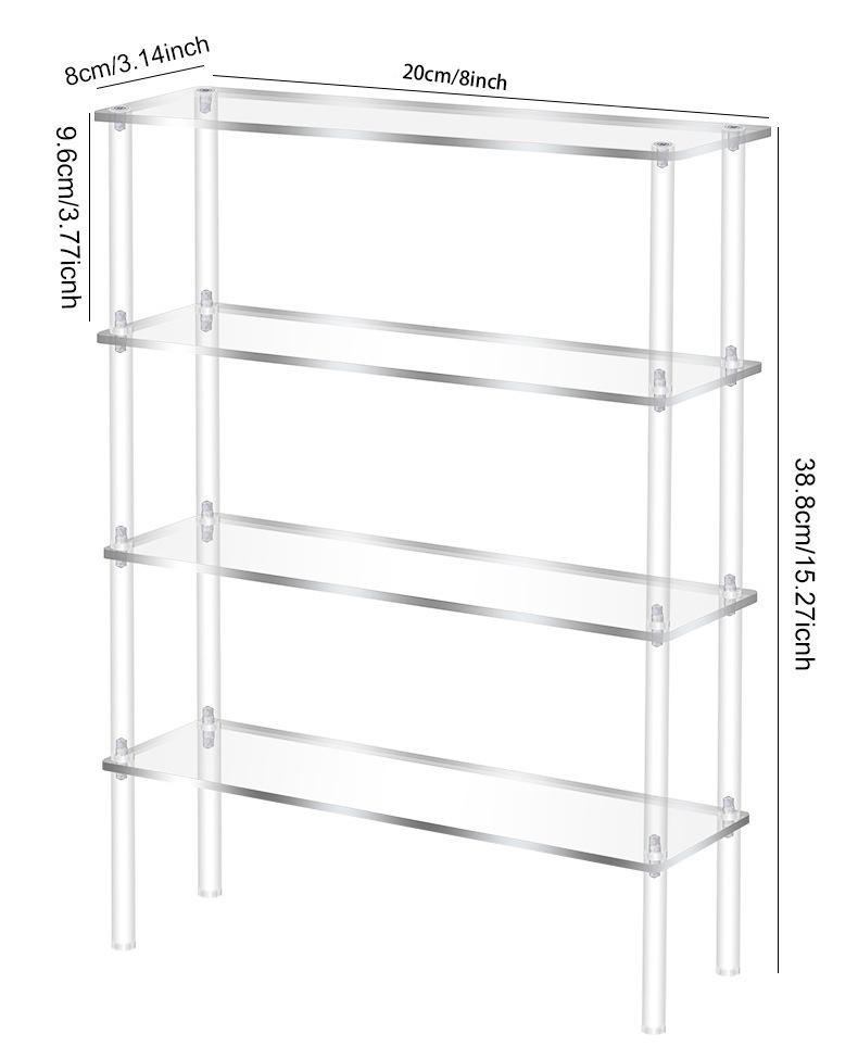 Vertical Acrylic Display Stand Ladder Storage Shelf for Bubble Mart Dolls,Labubu Collectibles,Figures,Perfume,Cosmetics,Cupcake