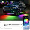 6PCS Flowing Color RGB LED Strip Under Car Neon Light 60*150 90*180 BT App Control Car Products