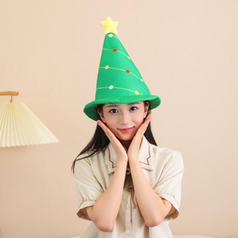 Portable Holiday Christmas Tree Costume Hat with Festival Ornament Comfort Fits for Parties Supplies Home Accessory