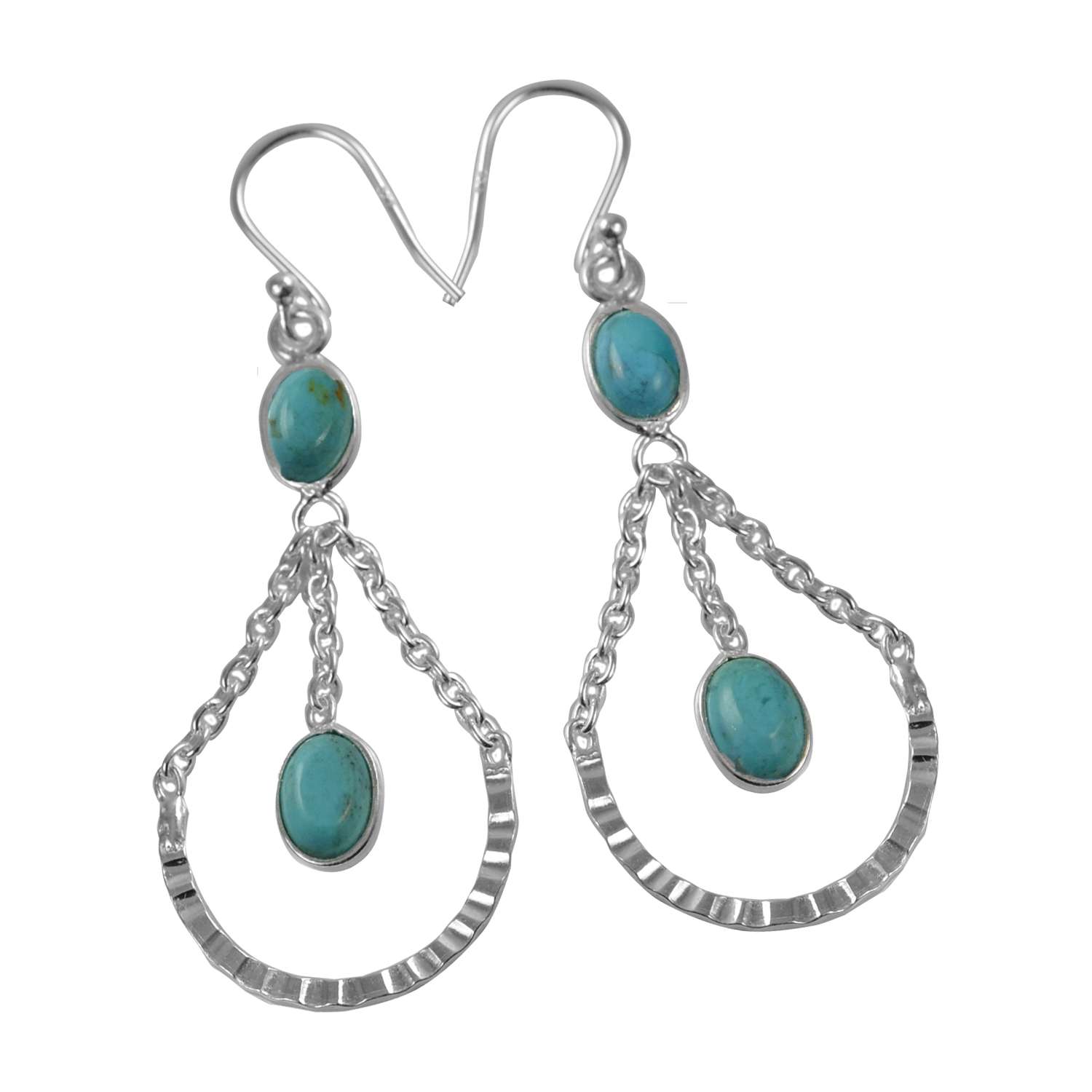 

Turquoise Gemstone Earrings Solid 925 Sterling Silver Handmade Earrings Jewelry Gift For Women And Girls E-2133