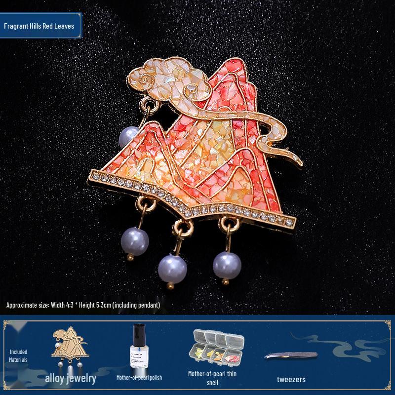 Mother-of-Pearl Hairpin Craft Kit: Brooch & Hairpin Shell Fragments - Perfect Mother’s Day Gift
