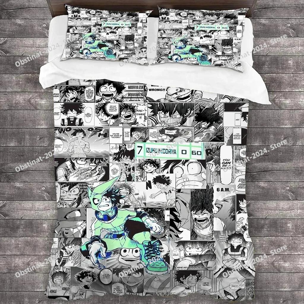 Anime Duvet Cover Pillowcase My Hero A-Academia Bedding Set Boys children Bedroom dormitory Single Double Large Size Gifts