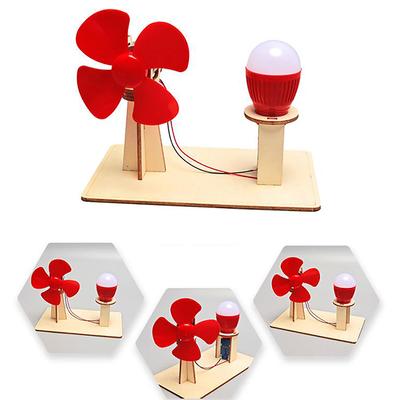 Modelo de gerador eólico faça você mesmo, brinquedo científico para crianças, haste de tecnologia, gadget, kit de física de madeira, brinquedo educacional de aprendizagem para crianças