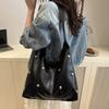Crescents Shoulder Bags for Women Cute Hoboes Toted Handbag Under the Arm Purses Punk Rivet Clutches Purse with Buckles