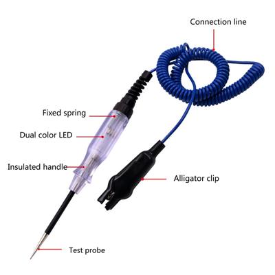 Car Test Pen Plastic 6-12-24V Car Auto Electrical Voltage Test Pen Light Lamp Circuit Tester Detector Probe Volt