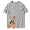 Animal Cat Print Men's T-Shirt Harajuku Cute Loose Short Sleeve Top Casual Fashion Simple T-Shirt European Size Men's Summer Top